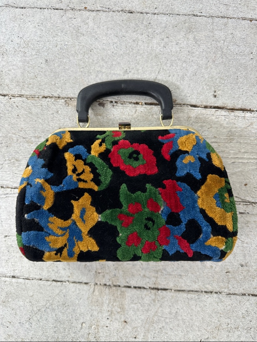 Vintage Floral Tapestry Capet Bag 1960s - Picture 4 of 6